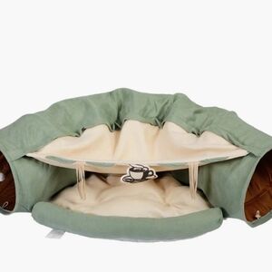 Cat's Telescopic Tunnel Cushioned Bed Pet Nest Teasing Balls Zipper Connection
